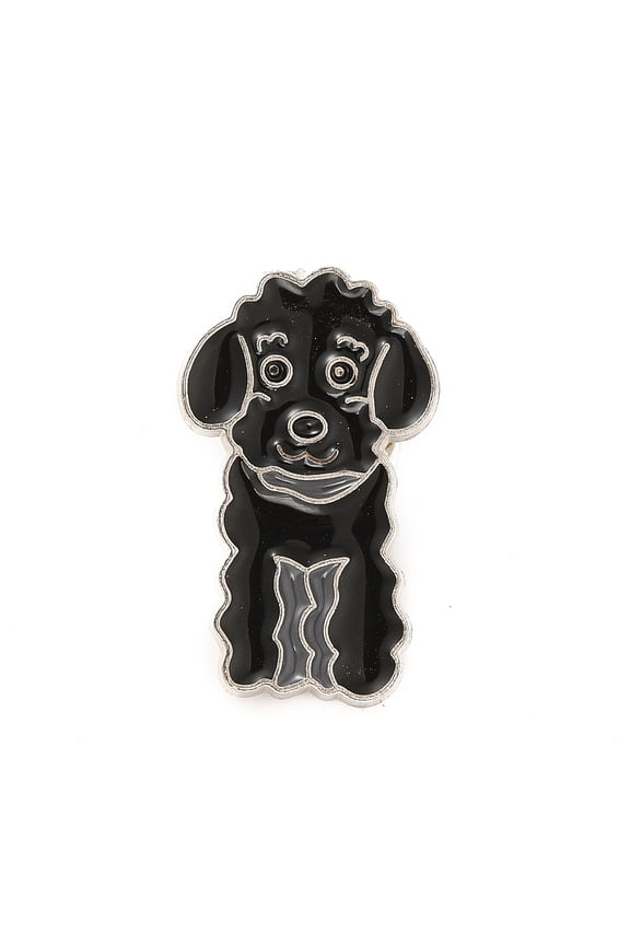 Dog Enamel Pin with Brass Butterfly Clutches Alloy Badge for Backpack Clothing Poodle Pattern 27.5x16.5x10mm Pin: 1.1mm DIY