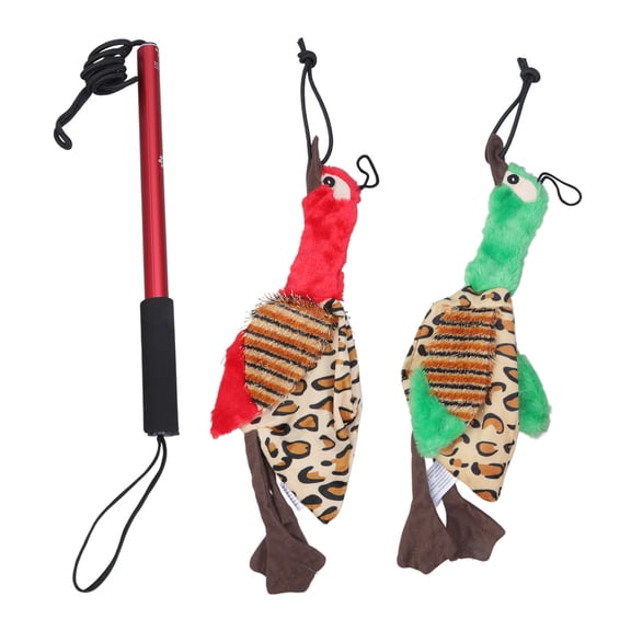 Dog Extendable Teaser Wand with Squeaky Pet Teasing Interactive Toy for Small Large Dogs Training