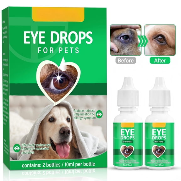 Dog Eye Drops, Dogs Eye Infection Treatment, Dog Eye Wash for Cleaning Tear Streaks Removing Eye Stains & Relieving Dryness