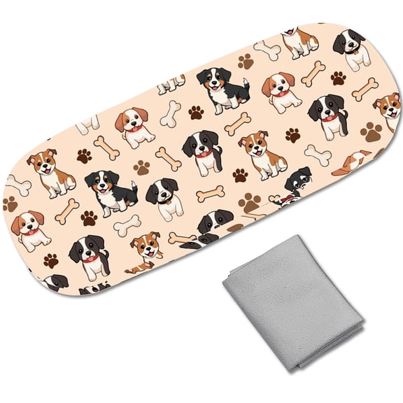 Dog Eye Glasses Case Hard Shell Leather Sunglasses Case Portable Slim Clamshell Protective Spectacle Storage Holder Pouch with Cleaning Cloth
