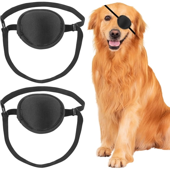 Dog Eye Patch, Eye Patch for Dogs Eye Injuries After Surgery Wounds, Adjustable Soft Eyepatch Dogs Eye Covering Pack of 2