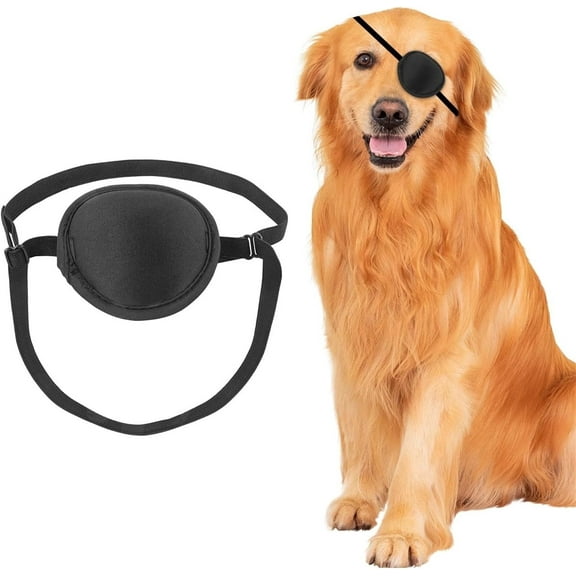 Dog Eye Patch, Premium Dog Single Eyepatch, GIXUSIL Adjustable Soft Cats Eyepatch, Eye Covering for for Small Medium Large Dogs Cats Eye Injuries After Surgery Wounds (Black)