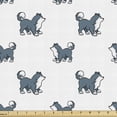 thumbnail image 1 of Dog Fabric by The Yard, Husky Puppy Siberian Energetic Pet Alaskan Origin Sketch Style Cartoon Cold, Decorative Fabric for Upholstery and Home Accents, by Ambesonne, 1 of 4