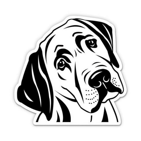 Dog Face - 7" Vinyl Sticker - For Car Laptop I-Pad - Waterproof Decal