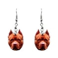 thumbnail image 1 of Dog Face Animal Graphic Dangle Earrings - Womens Fashion Handmade Jewelry Pet Lover Accessories, 1 of 1
