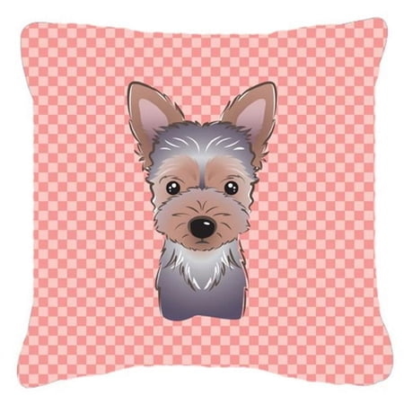 Dog Face Checkerboard Design Fabric Decorative Pillow