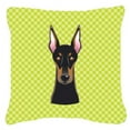 thumbnail image 1 of Dog Face Checkerboard Design Fabric Decorative Pillow, 1 of 4