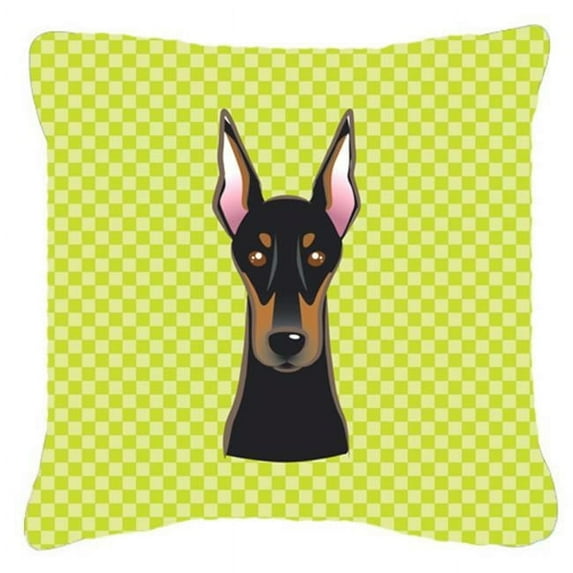 Dog Face Checkerboard Design Fabric Decorative Pillow