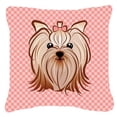 thumbnail image 1 of Dog Face Checkerboard Design Fabric Decorative Pillow, 1 of 4
