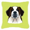 thumbnail image 1 of Dog Face Checkerboard Design Fabric Decorative Pillow, 1 of 4