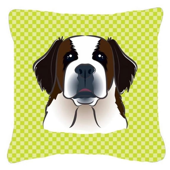 Dog Face Checkerboard Design Fabric Decorative Pillow