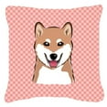 thumbnail image 1 of Dog Face Checkerboard Design Fabric Decorative Pillow, 1 of 4