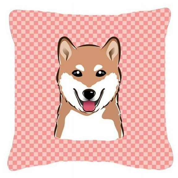 Dog Face Checkerboard Design Fabric Decorative Pillow