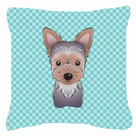 Dog Face Checkerboard Design Fabric Decorative Pillow
