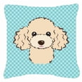 thumbnail image 1 of Dog Face Checkerboard Design Fabric Decorative Pillow, 1 of 4
