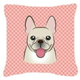 thumbnail image 1 of Dog Face Checkerboard Design Fabric Decorative Pillow, 1 of 4