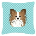 thumbnail image 1 of Dog Face Checkerboard Design Fabric Decorative Pillow, 1 of 4
