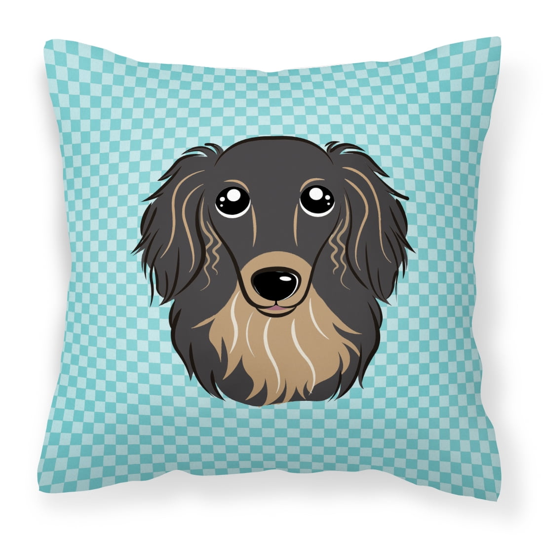 Dog Face Checkerboard Design Fabric Decorative Pillow