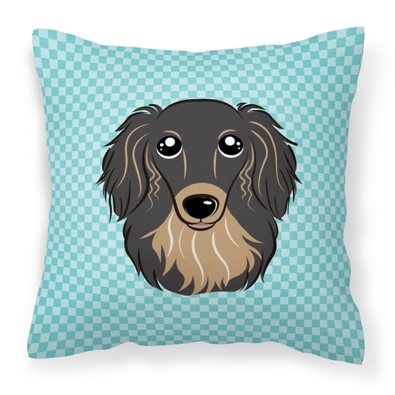 Dog Face Checkerboard Design Fabric Decorative Pillow