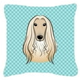 thumbnail image 1 of Dog Face Checkerboard Design Fabric Decorative Pillow, 1 of 4