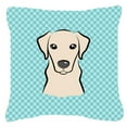 thumbnail image 1 of Dog Face Checkerboard Design Fabric Decorative Pillow, 1 of 4
