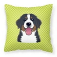 thumbnail image 1 of Dog Face Checkerboard Design Fabric Decorative Pillow, 1 of 2