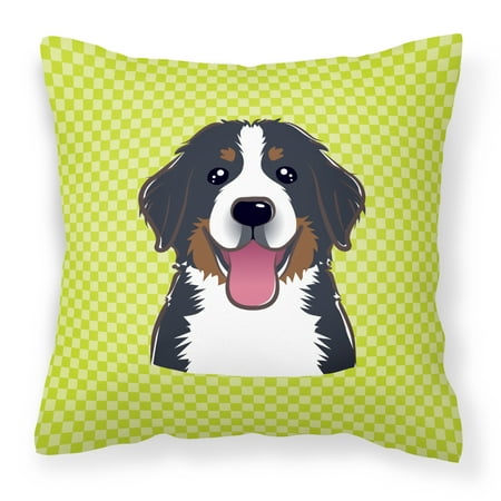 Dog Face Checkerboard Design Fabric Decorative Pillow