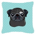 thumbnail image 1 of Dog Face Checkerboard Design Fabric Decorative Pillow, 1 of 4