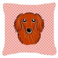 thumbnail image 1 of Dog Face Checkerboard Design Fabric Decorative Pillow, 1 of 4