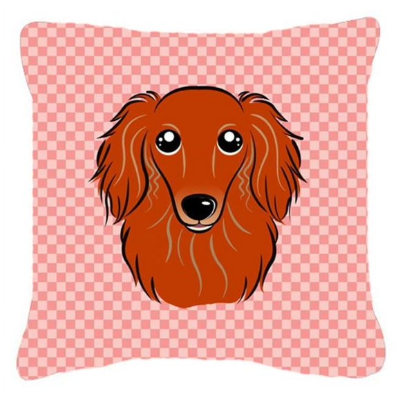 Dog Face Checkerboard Design Fabric Decorative Pillow