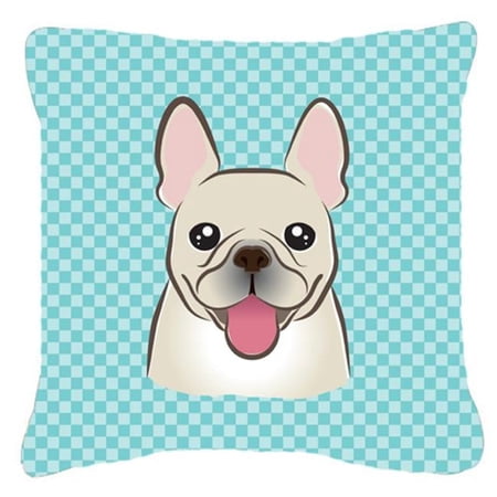 Dog Face Checkerboard Design Fabric Decorative Pillow