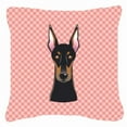 thumbnail image 1 of Dog Face Checkerboard Design Fabric Decorative Pillow, 1 of 4