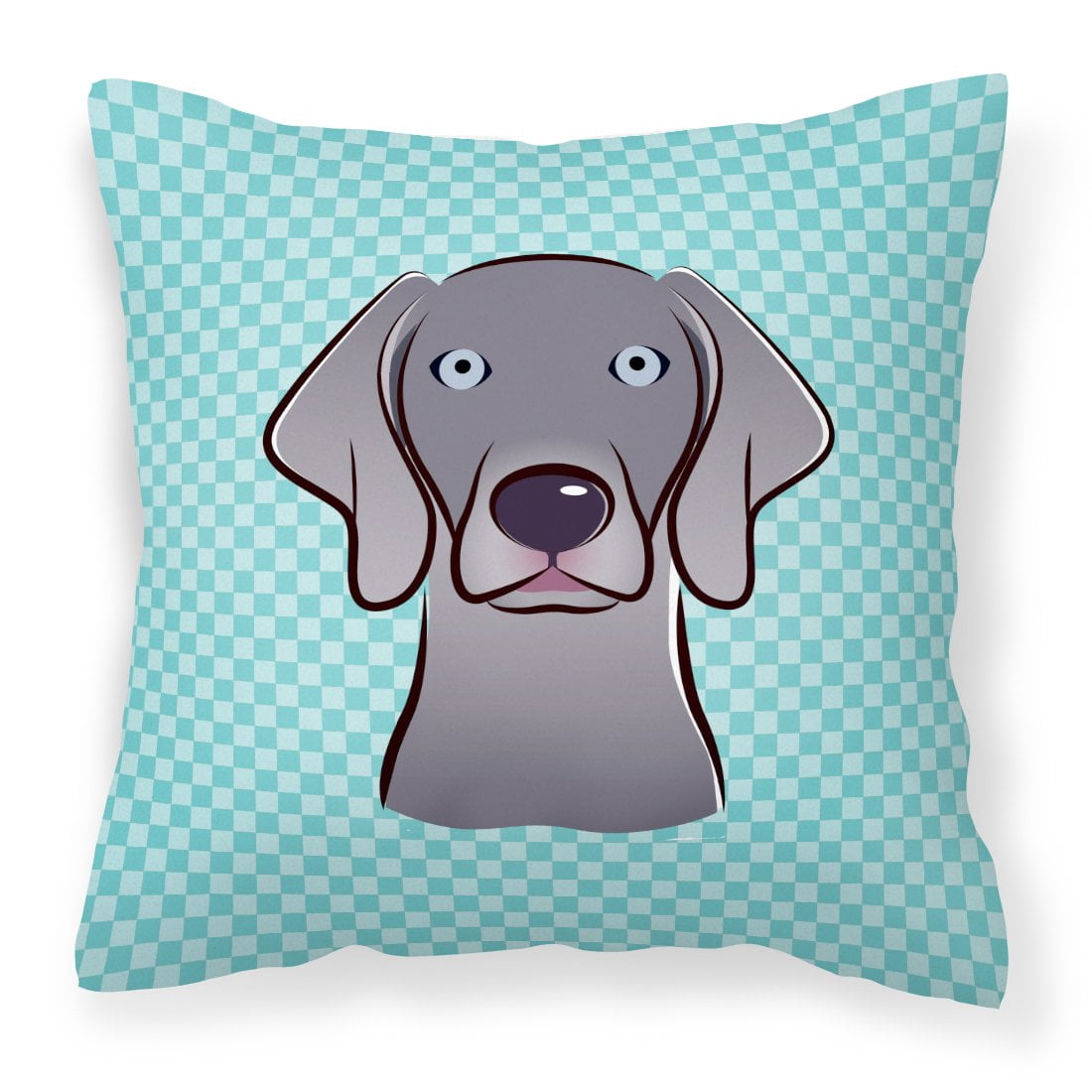 Dog Face Checkerboard Design Fabric Decorative Pillow