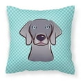 thumbnail image 1 of Dog Face Checkerboard Design Fabric Decorative Pillow, 1 of 4