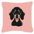 thumbnail image 1 of Dog Face Checkerboard Design Fabric Decorative Pillow, 1 of 4