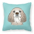 thumbnail image 1 of Dog Face Checkerboard Design Fabric Decorative Pillow, 1 of 2
