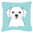 thumbnail image 1 of Dog Face Checkerboard Design Fabric Decorative Pillow, 1 of 4