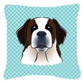 thumbnail image 1 of Dog Face Checkerboard Design Fabric Decorative Pillow, 1 of 4