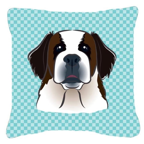 Dog Face Checkerboard Design Fabric Decorative Pillow