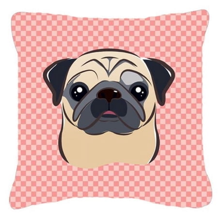 Dog Face Checkerboard Design Fabric Decorative Pillow