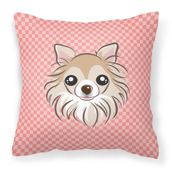 Dog Face Checkerboard Design Fabric Decorative Pillow