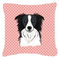thumbnail image 1 of Dog Face Checkerboard Design Fabric Decorative Pillow, 1 of 4