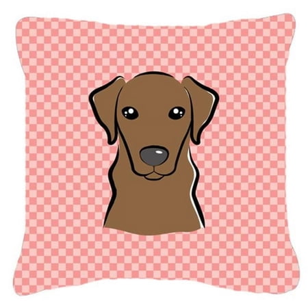 Dog Face Checkerboard Design Fabric Decorative Pillow