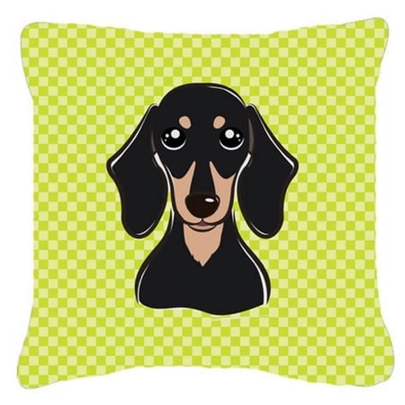 Dog Face Checkerboard Design Fabric Decorative Pillow