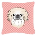 thumbnail image 1 of Dog Face Checkerboard Design Fabric Decorative Pillow, 1 of 4