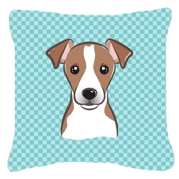 Dog Face Checkerboard Design Fabric Decorative Pillow