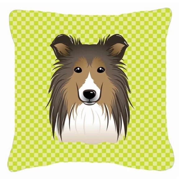 Dog Face Checkerboard Design Fabric Decorative Pillow