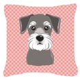 thumbnail image 1 of Dog Face Checkerboard Design Fabric Decorative Pillow, 1 of 4