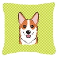 thumbnail image 1 of Dog Face Checkerboard Design Fabric Decorative Pillow, 1 of 4