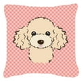 thumbnail image 1 of Dog Face Checkerboard Design Fabric Decorative Pillow, 1 of 4